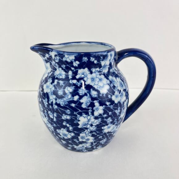 Victoria Ware Small Blue and White Ironstone Pitcher - Picture 1 of 6